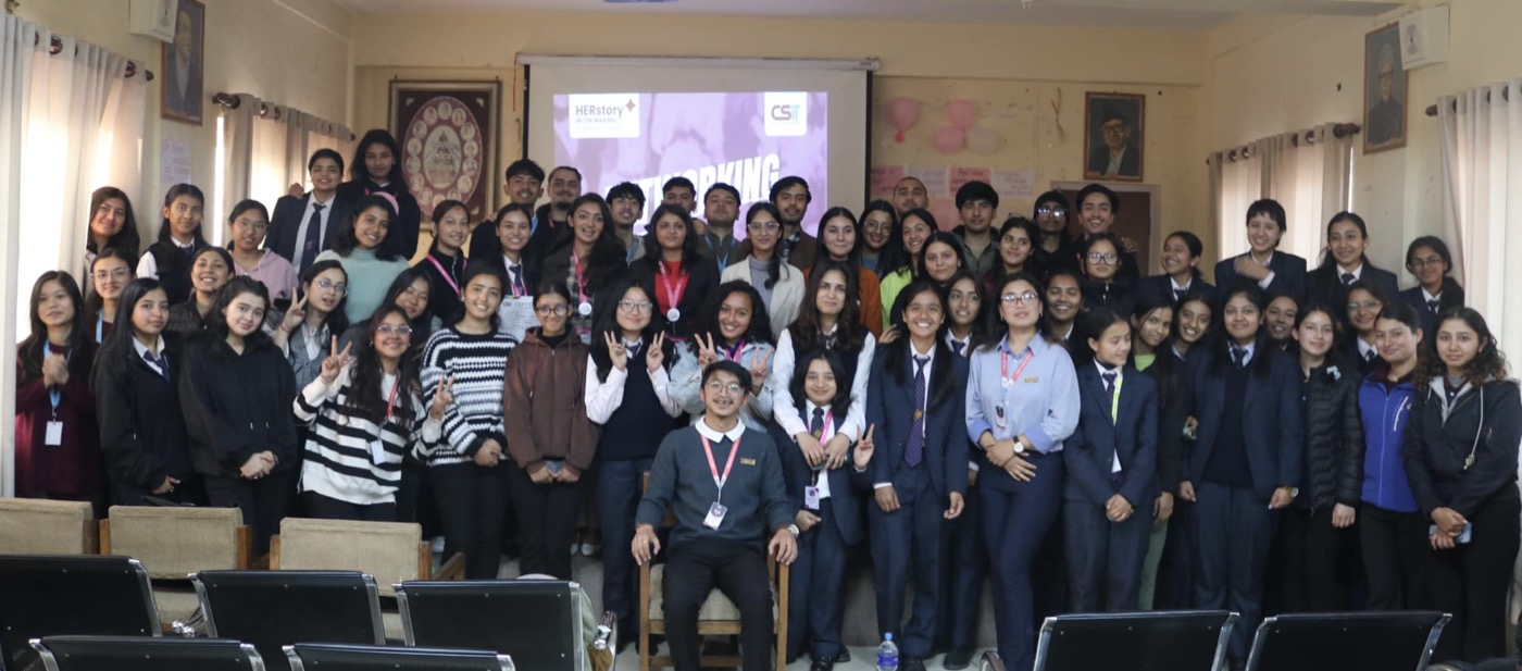 Team photo at community event